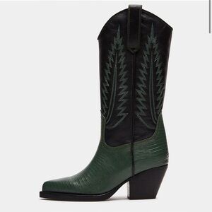 Steve Madden Black and Green Heeled cowgirl  Boots